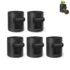sonea Nonwoven Pot Non-woven Planter Planter Eco Mot Bag Black 5 Gallon 25cm x 30cm Set of 5