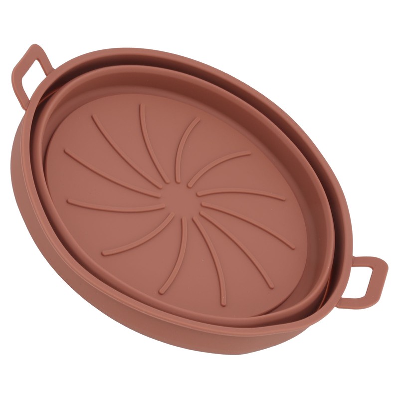 2PCS Fryer Silicone Liners Round 21cm Diameter with Handle Fryer