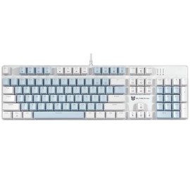 Merdia Mechanical Keyboard Gaming Keyboard | Blue Switch, Blue Color & White Backlit Keyboard | 104 Keys US Layout | Wired Gaming Keyboard | Hot Swappable Mechanical Keyboard | PC Gaming Keyboards