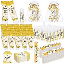 Dansib 50 Set/ 250 Pcs Sweet as Can Bee Baby Shower Favor Game Prize Party Gifts Bulk Hand Cream Lip Balm Nail File Gift Set Girl Boy Bee Baby Shower Gender Reveal Decoration Souvenir for Guest