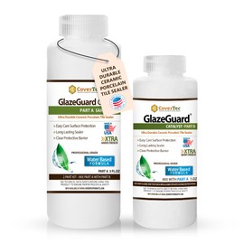 CoverTec GlazeGuard Gloss Ceramic & Porcelain Tile, Grout Sealer - High Gloss, Wet Look Finish (4 oz Kit)
