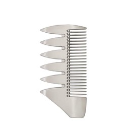 Minkissy Dual-sided Alloy Beard Comb and Grooming Brush Anti-static Pocket Hair Comb for Men for Travel and Daily Use Silver