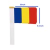 25 Packs Small Romania Flags on Handheld Stick，Miniature Romanian Flag