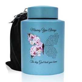 AODIYA Up to 60 lbs Small Cremation Urns for Adult Male Female Ashes, Decorative Memorial Mini Keepsake Urn for Human Child Ashes with Velvet Bag(Butterfly)