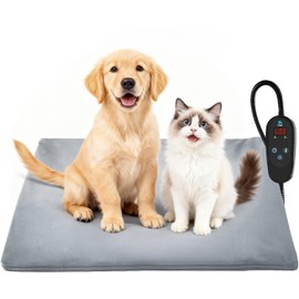 PETNF Pet Heating Pad Temperature Adjustment Anti-bite Puppy with Timer Cat Dog Heating Pad Indoor Waterproof Pet Warming Electric Heated Bed Mat Dog