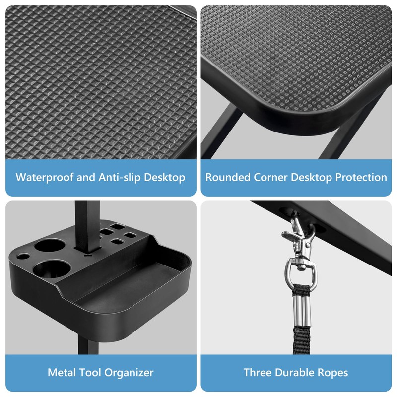 ROOMTEC 47 Inch Dog Grooming Table,Adjustable Height Pet Grooming Table,with