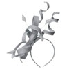 Swirl Loop Sinamay Headband Fascinator For Women Wedding Ascot Races[Silver]