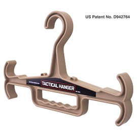 Tactical Hanger by HICE | Set of 2 | Original Heavy Duty Standard Hanger | 200 lb Load Capacity | Durable High Impact Resin | for Body Armor, Police, Military Gear, Scuba, Survival Equipment (Tan)