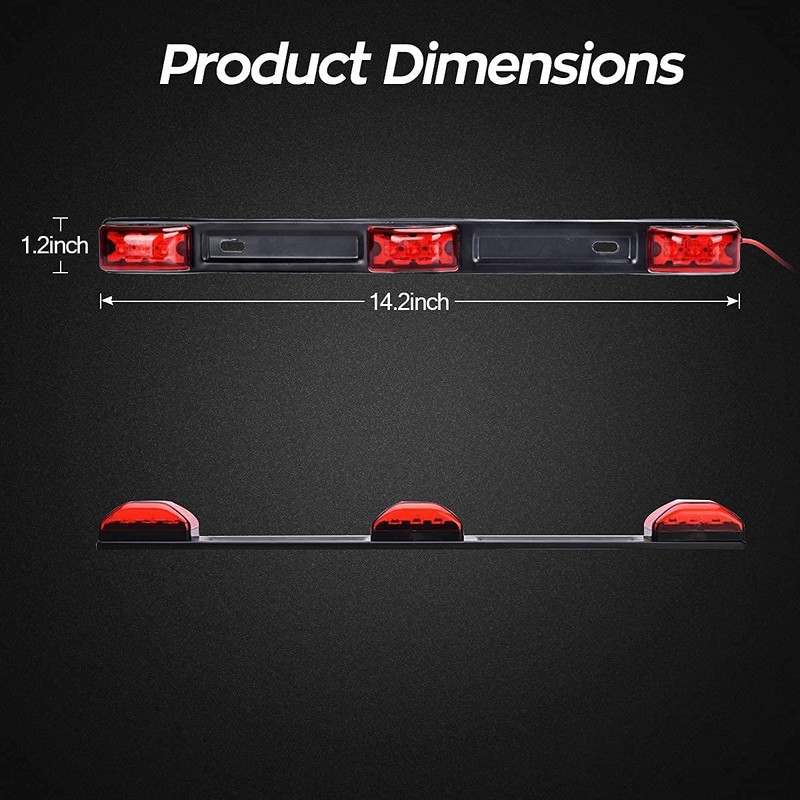 HHCSOP Red LED Marker Bar 3 Lights 9 LED Trailer