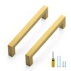 Ravinte 10 Pack Squre Cabinet Pulls 5 Inch Brushed Brass