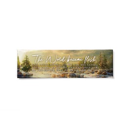 Large Refrigerator Christmas Decorative Scripture Magnets - Word Became Flesh: Jn 1:14, 6.8' x 2' Inspirational Bible Verse Magnets for Kitchen Fridge