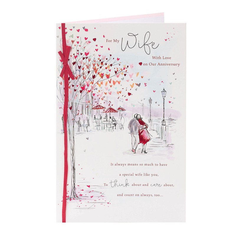 UK Greetings Wedding Anniversary Card for Wife - Gorgeous Design