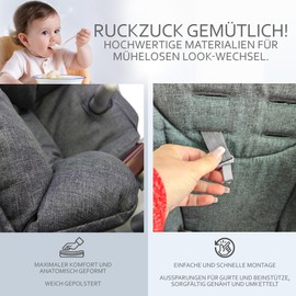 Replacement Seat Cushion [Cover for High Chair] Compatible with Peg Perego Prima Pappa ZERO3 & SIESTA (Mottled Red)