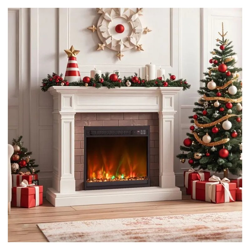 1500W Electric Fireplace Insert 18/23/26 Inch with Remote Control Home