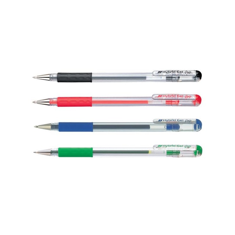 Pentel Hybrid Gel Grip Rollerball Pen 0.6mm Tip 0.3mm Line