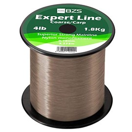 BZS Expert Carp Coarse Fishing Line Nylon Monofilament - Strong Tension High Load String Spool 4lb 5lb 6lb 8lb 10lb 12lb 15lb 20lb 25lb 30lb 40lb 50lb 60lb - Brown