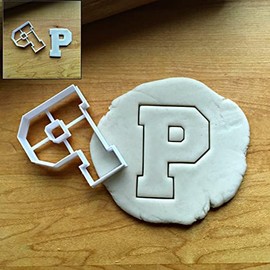 Sweet Prints Inc Varsity Letter P Cookie Cutter - Dishwasher Safe (Large: 5")