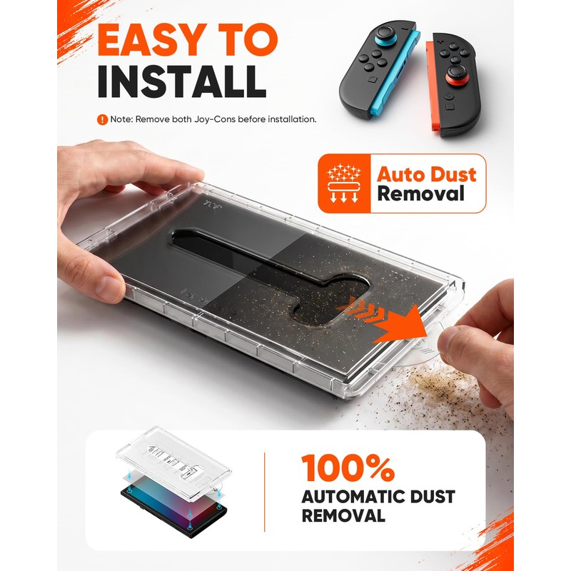 Switch 2 Grip Case, Dockable Protective Cover with Screen Protector