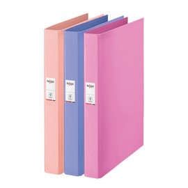 Rexel Solea A4 Ring Binder, 25 mm Spine 2 Ring, 190 Sheet Capacity, File Folder for Document Organisation at Home, School or Office, Pack of 3 (Blue, Pink, Peach), 2115731
