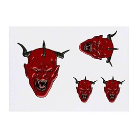 4 x 'Angry Vengeful Devil' Temporary Tattoos - Water Resistant, Skin-Safe, Non-Toxic Transfers, Mixed Sizes (TO00043155)