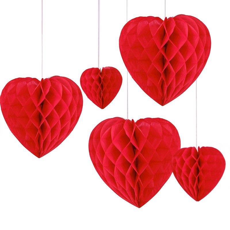 5 Liebesgeflüster Heart Shape Honeycomb Balls