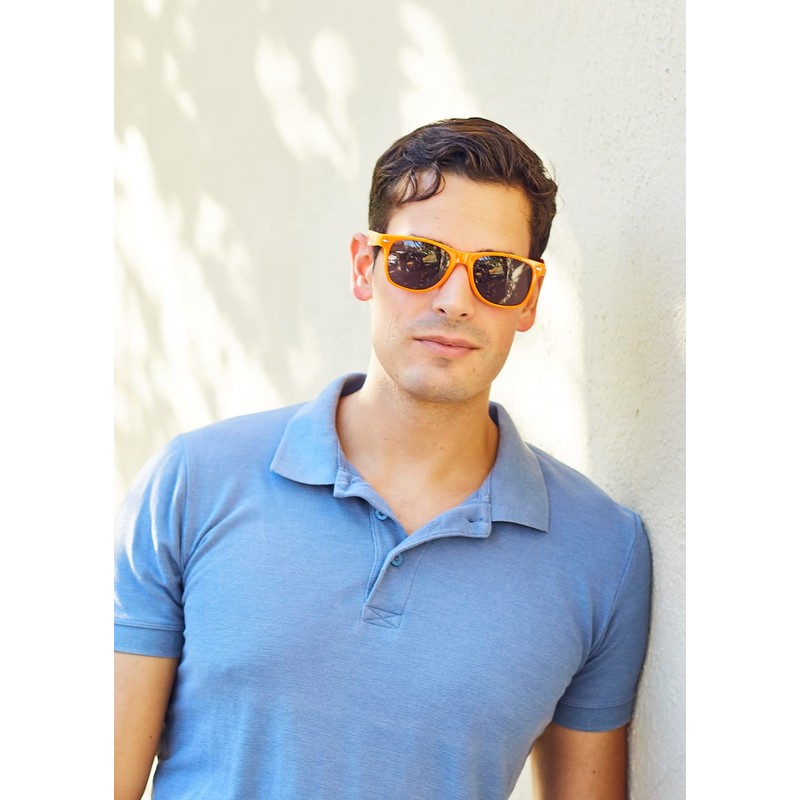 Men Women Vintage Smoke Lens Orange Frame Sunglasses Retro Style