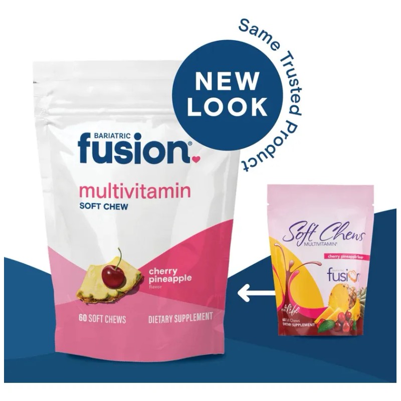 Bariatric Fusion Multivitamin Cherry Pineapple 60 Soft Chews, aumenta los