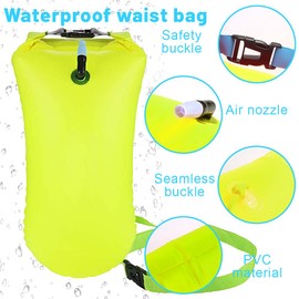 Swimming Buoy, Swimming Aid Adult Open Water, Swimming Buoy Inflatable Swimming Buoy with Dry Bag for Open Water and Triathlon, Valuables by the Lake Pool