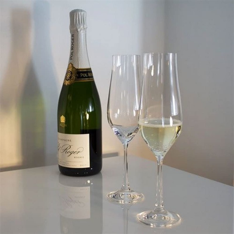 Royal Scot Crystal Set of 2 Classic Traditional Champagne Flutes