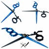 Two Finger Insert Blue and Black Hair Salon Barber Scissors