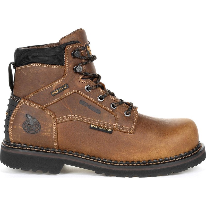 Georgia Boot Mens Giant Revamp Brn 6" Work, Brown, 9