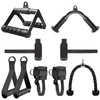 Cable Machine Attachment Set with Tricep Rope, V Bar, Double