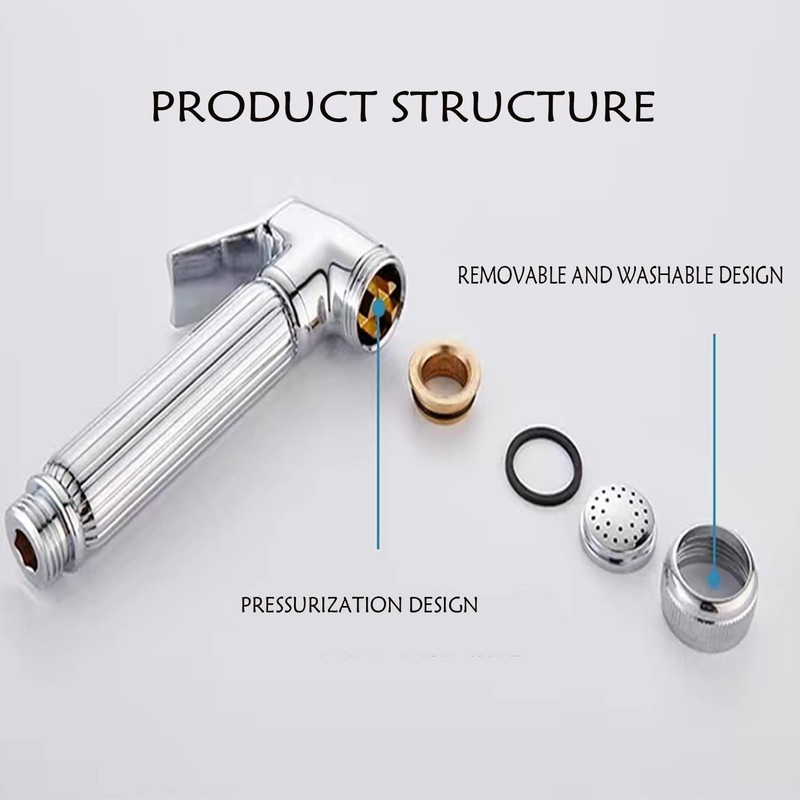 HOYOJU Solid Brass Handheld Bidet Sprayer Toilet-Adjustable Water Pressure Control
