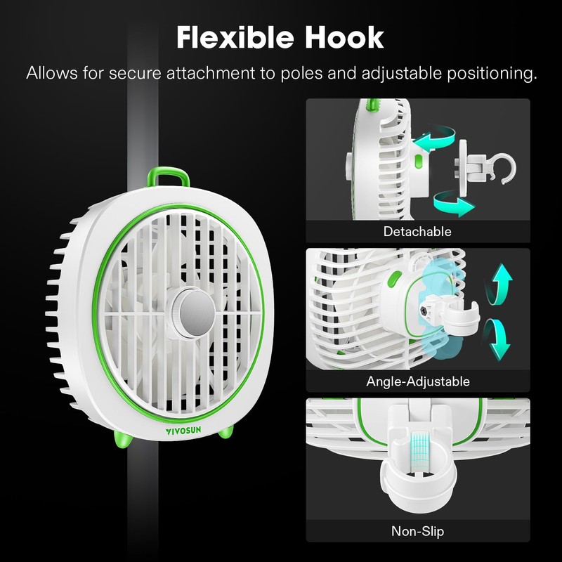 VIVOSUN AeroWave D4, 4” Grow Tent Clip Fan with Detachable