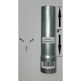 Metrics Construction Fence Post Extender 1-7/8 Inches, Length (Rise) 8 inches, Color Silver