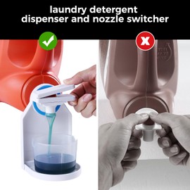 [2 Pack] Laundry Detergent Dispenser Cup Holder & Nozzle Force-Saving Switch, Soap Dispenser,Drip Catcher, for Laundry Room Organization and Storage