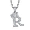 Richsteel Cubic Zirconia Crown Initial Pendant Necklace Monogram Jewelry