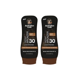 Australian Gold Spf 30 Loción de protección solar de amplio espectro con bronceadores Kona, 8 onzas (paquete de 2) (2 unidades, SPF 30)