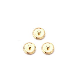 Alnicov Gold-Plated Blue Stone Inlays Trumpet Finger Buttons for Trumpet Replacement Set of 3