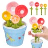 Flower Measuring Spoons Set in Pot - Ceramic Baking Measuring
