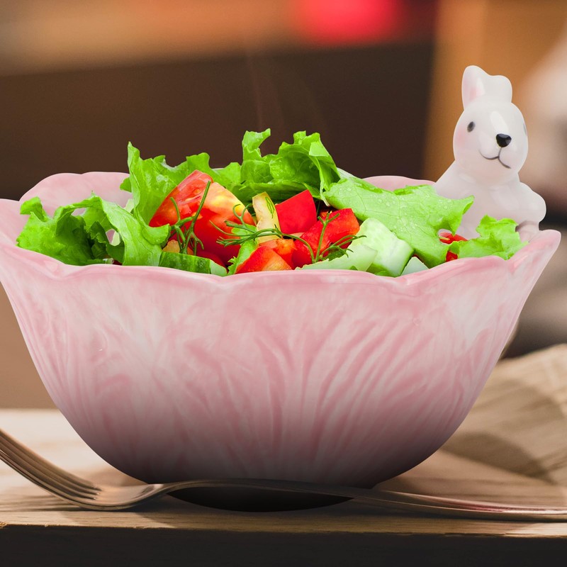 Holibanna Rabbit Bunny Ceramic Bowl Easter Fruit Bowls Easter Salad