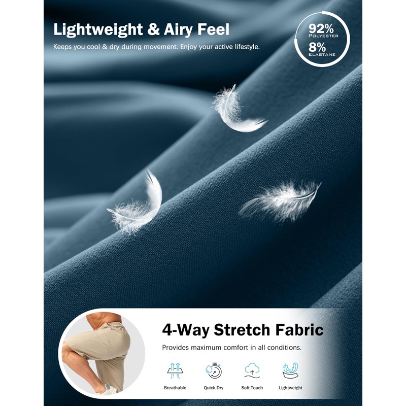 G Gradual Men's Casual Shorts 7"/ 9" Lightweight 4 Pockets