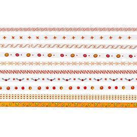 Cintas washi con patrón vintage, bronceadoras, vintage, cintas decorativas, papel para álbumes de recortes, manualidades, color azul y naranja