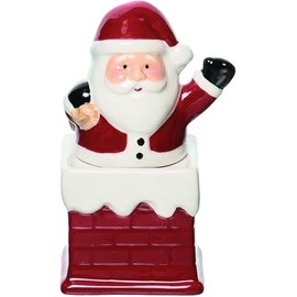 The Bridge Collection 5" Ceramic Santa in Chimney Salt and Pepper Shaker Set - Festive Christmas Table Decor