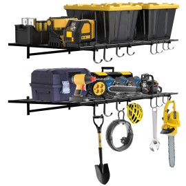 Unbranded 2 Pack 2x4ft Garage Storage Shelving Wall MountedStorage Shelf with Hooks