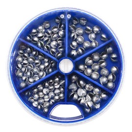 FREGITO 117PCS/100PCS/205pcs/250PCS, Weight Sinkers 6 Sizes Lead Weights Round Split Shot Sinker Removable Fishing Weights Sinkers