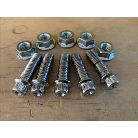 H.R.E. Assembly Wheel M8 X 125 3piece Wheel Chrome Bolts And Nut Real Only 5 Pcs