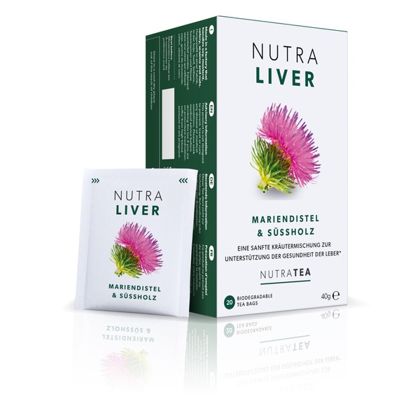 Nutra Tea NUTRALIVER Detox Tea for Detoxifying the Liver, Helps Support Liver Regeneration & Healthy Digestion, 60 Reusable Tea Bags, Liver Tea with Milk Thistle & Liquorice