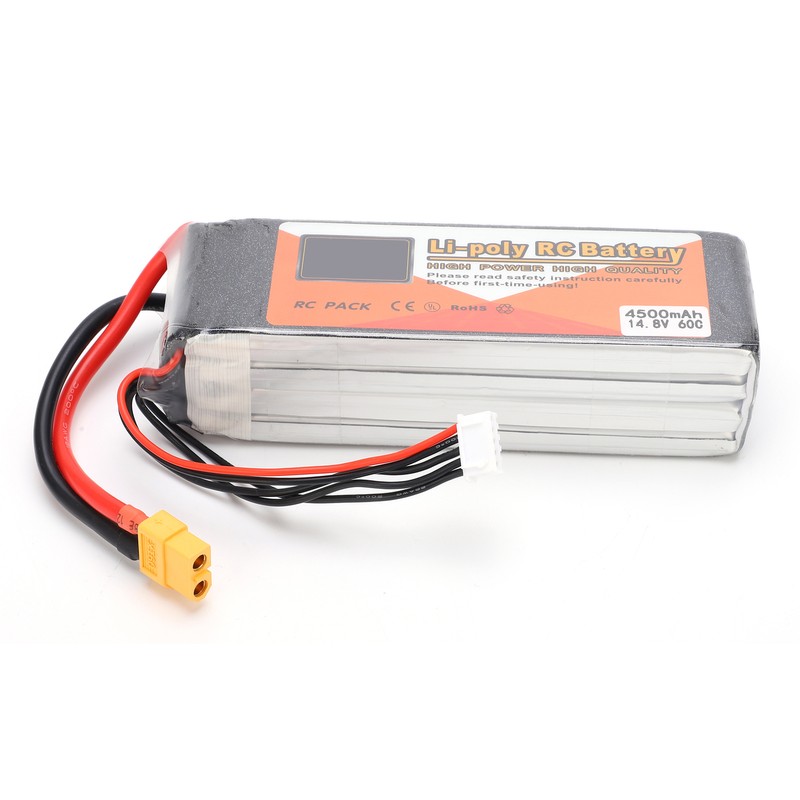14.8V 4500mAh 4S 60C Lipo Battery Pack with XT60 Plug