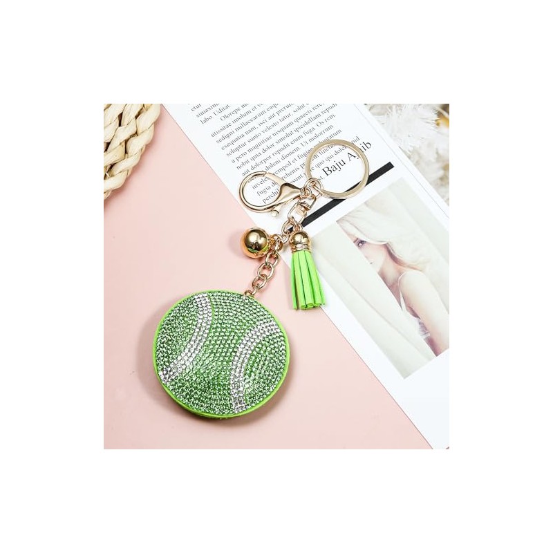 Rhinestone Baseball Keychain for Women and Men,Bling Sport Ball Keyring